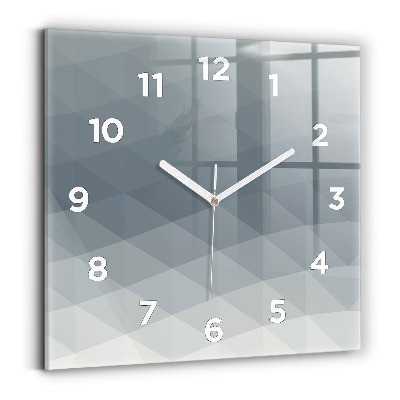 Horloge carrée en verre Abstraction grise
