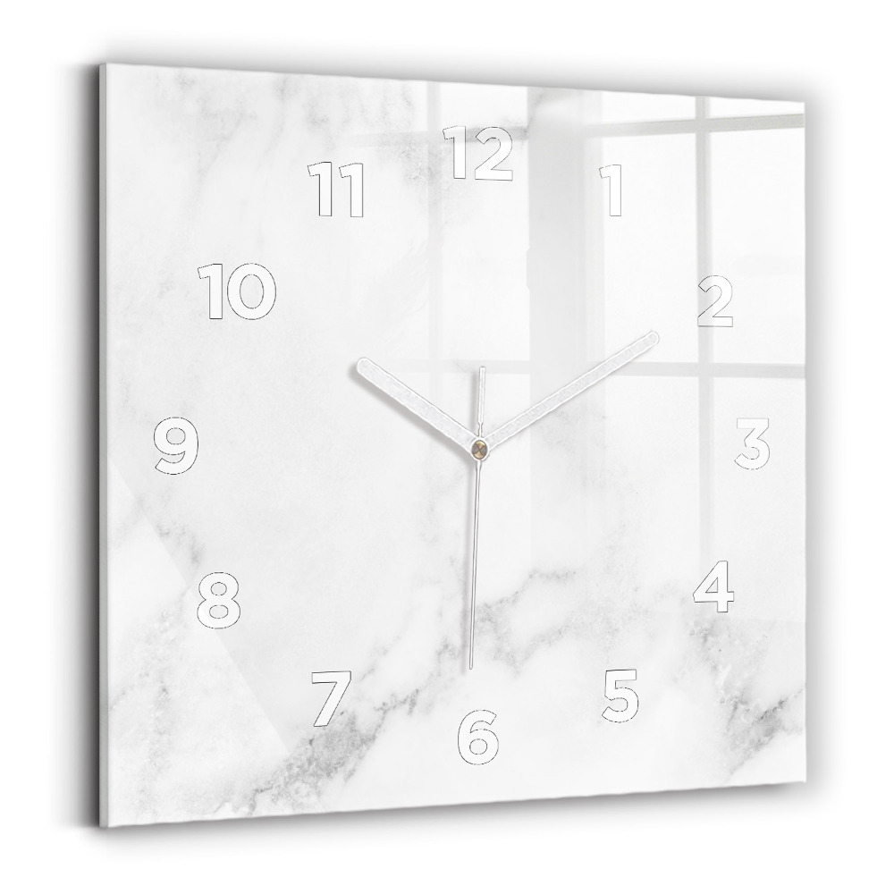 Horloge carrée en verre Marbre élégant