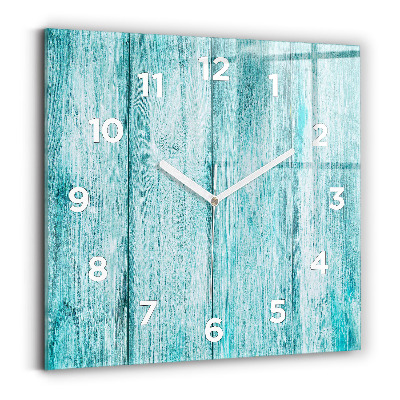 Horloge murale carrée Vieux bois bleu