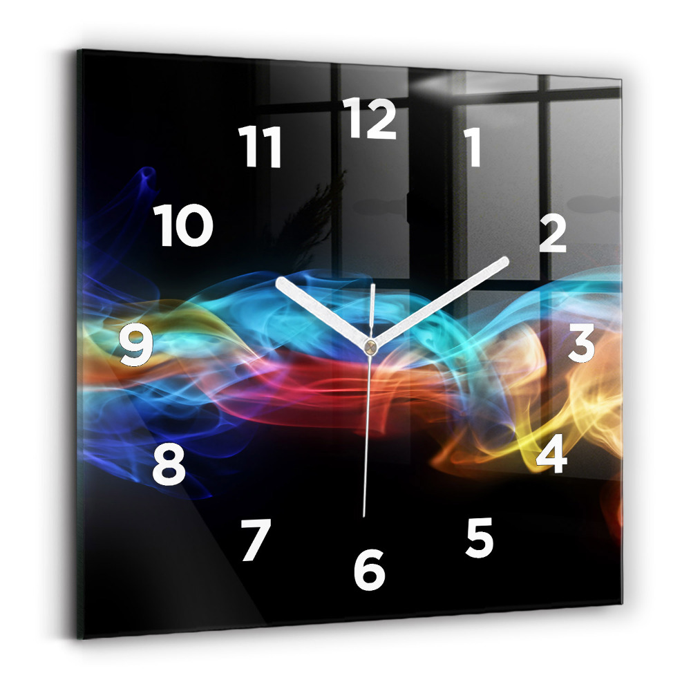 Horloge carrée en verre Lignes abstraites colorées