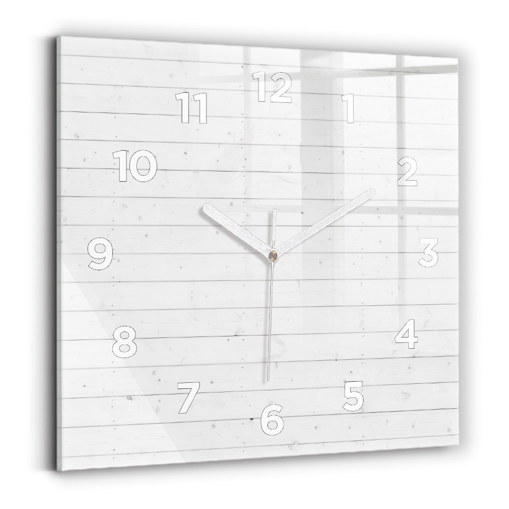 Pendule carrée en verre Panneaux en bois