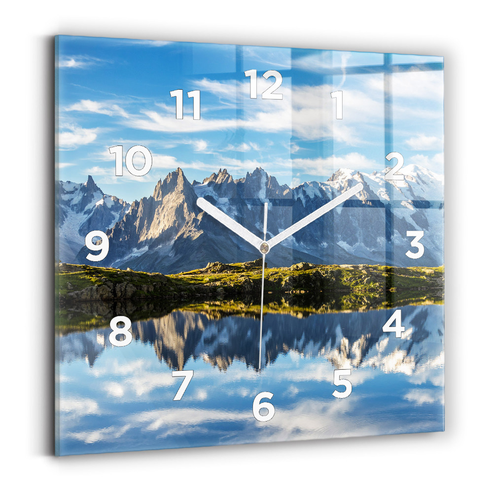 Horloge murale carrée Vallée de Chamonix, Alpes françaises