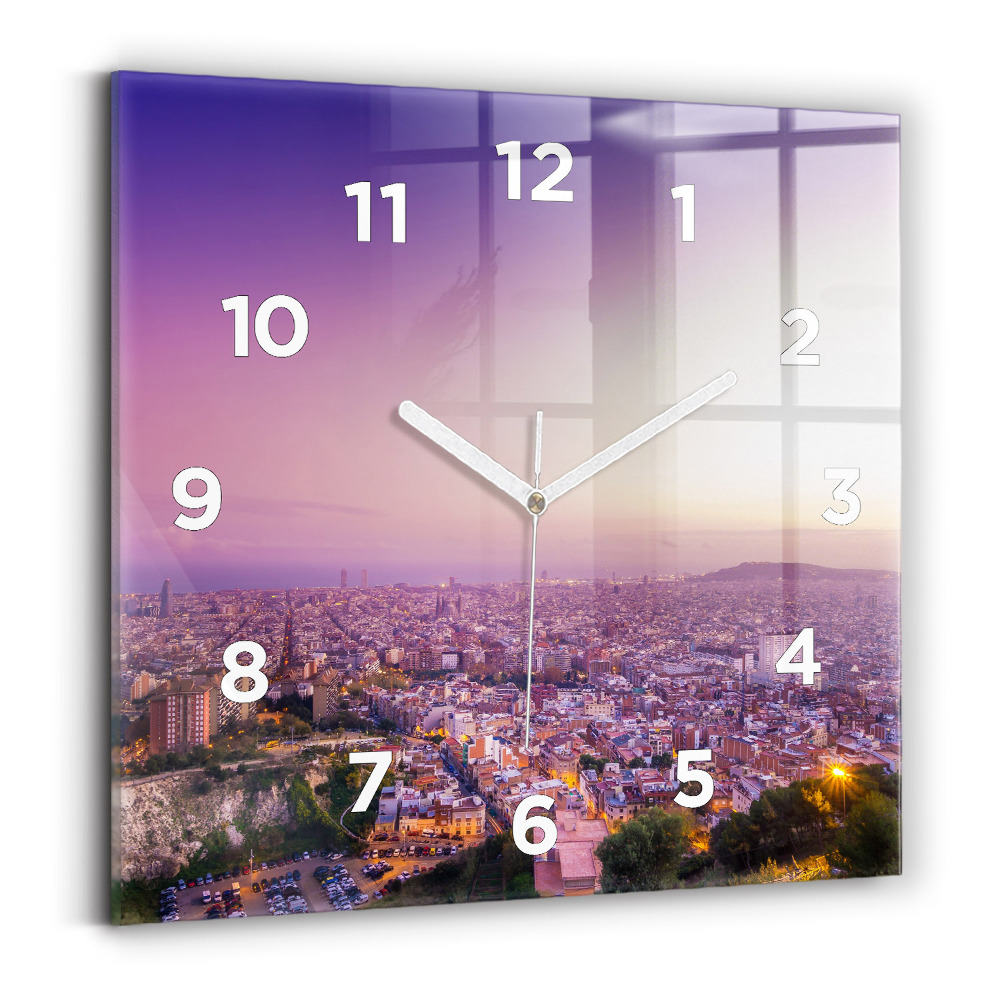 Horloge murale carrée Barcelone Bunkers El Carmel