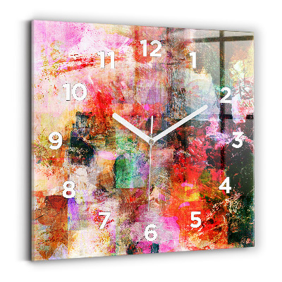 Pendule carrée en verre Composition abstraite