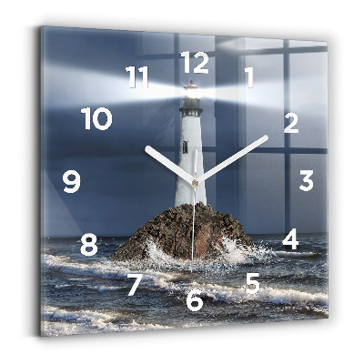 Horloge carrée en verre Phare