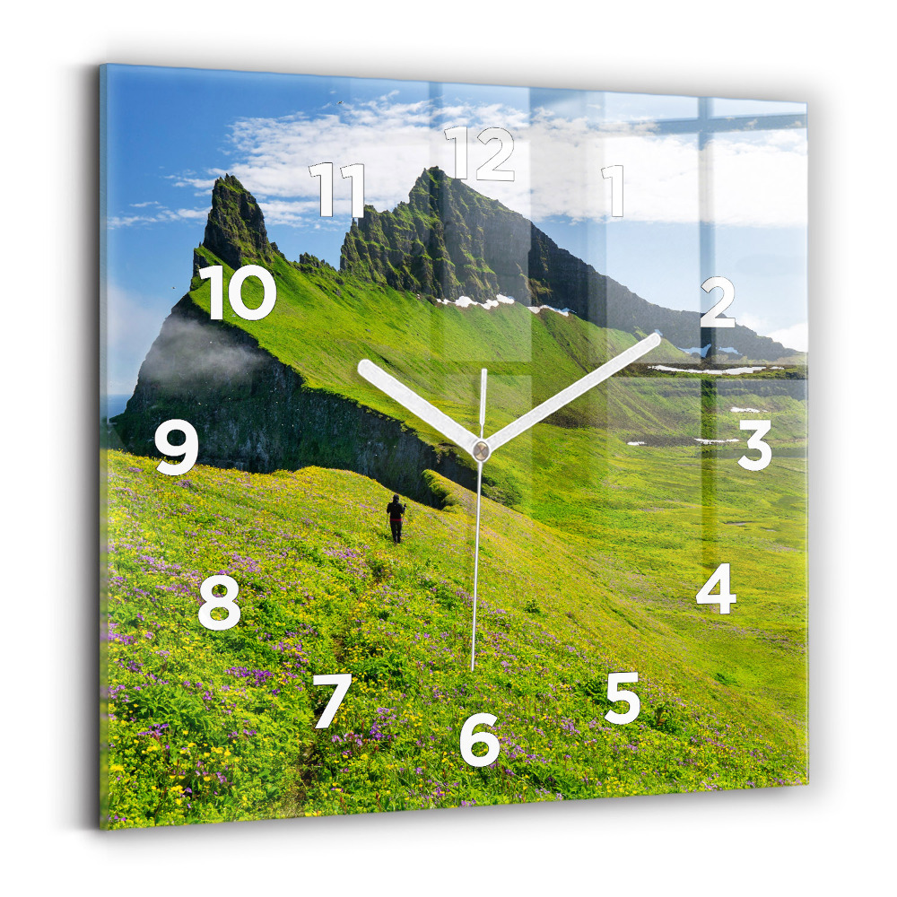 Pendule carrée en verre Réserve naturelle de Hornstrandir, Islande