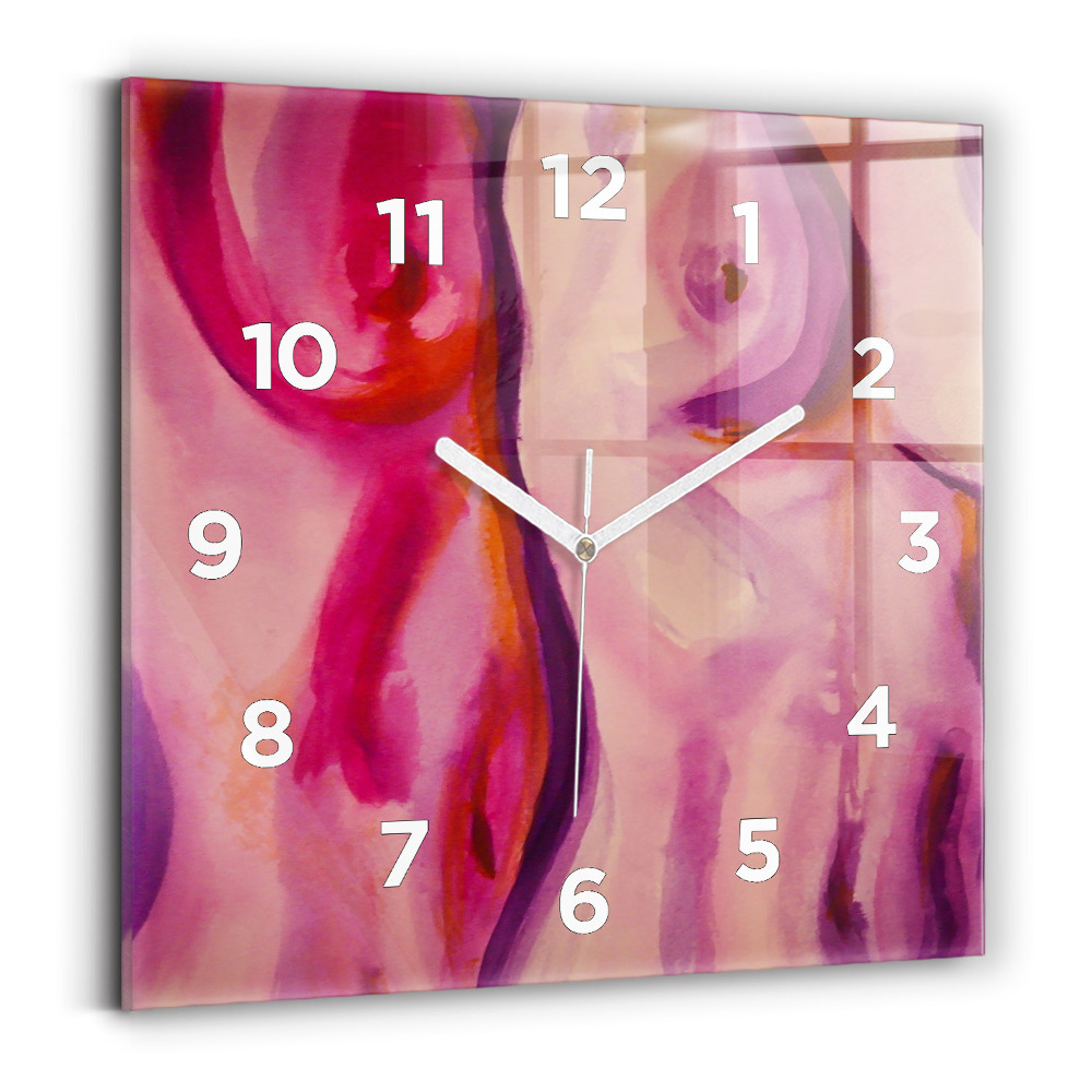 Horloge carrée en verre Peinture de femmes