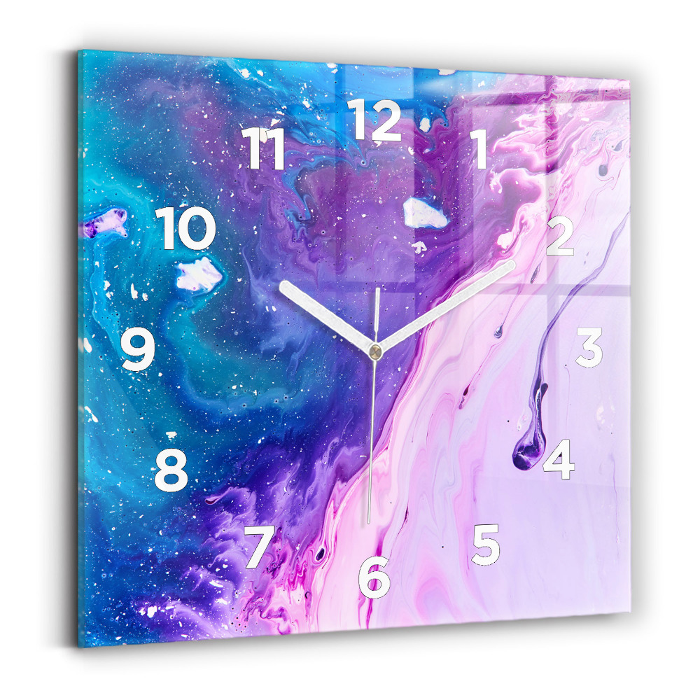 Pendule carrée en verre Fond coloré