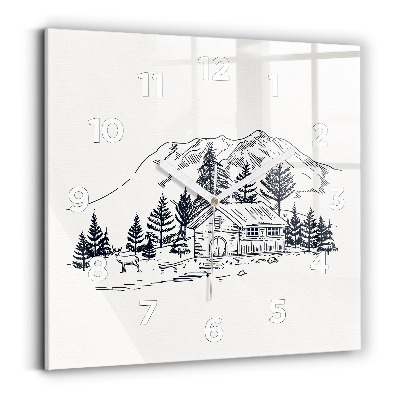 Pendule carrée en verre Ville en dessin animé