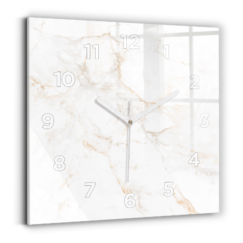 Pendule carrée en verre Marbre élégant