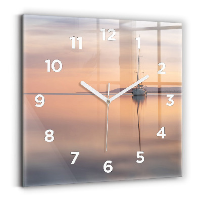 Pendule carrée en verre Lac Balaton USA