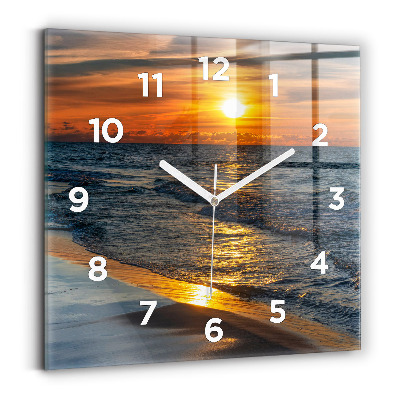 Horloge carrée en verre Władysławowo Mer Baltique