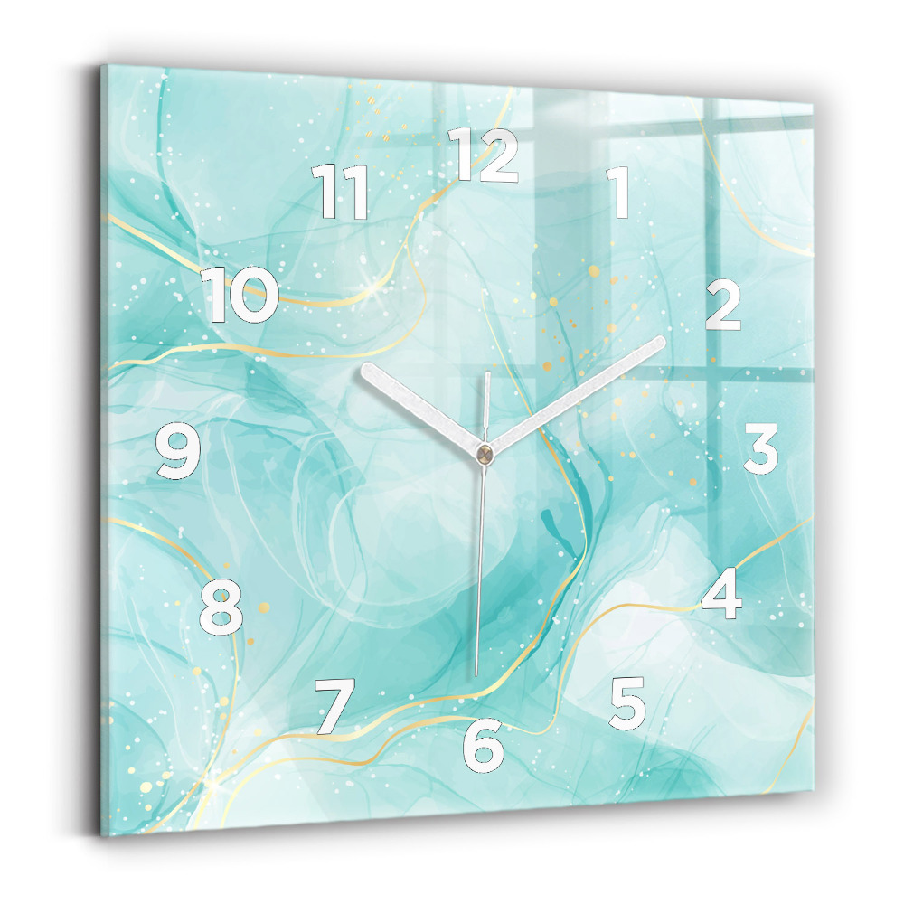 Pendule carrée en verre Marbre abstrait