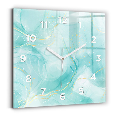 Pendule carrée en verre Marbre abstrait