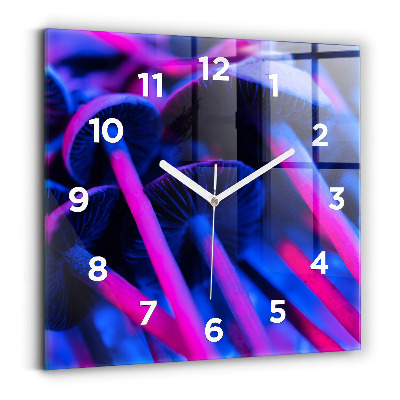 Pendule carrée en verre Champignons magiques colorés