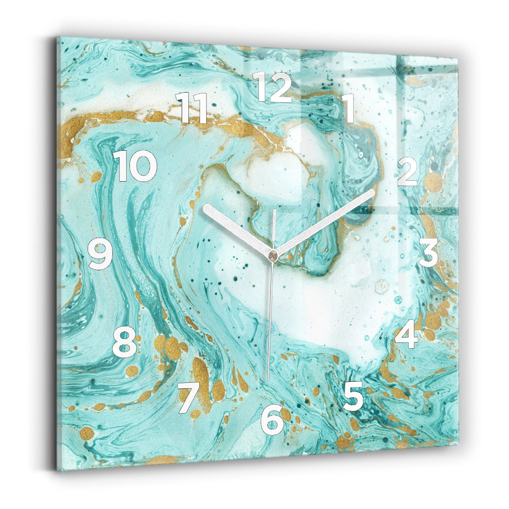 Horloge carrée en verre Texture de marbre