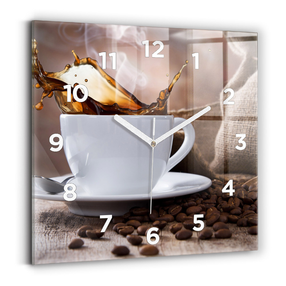Horloge murale carrée Tasse de café