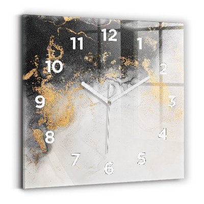 Horloge carrée en verre Marbre artistique