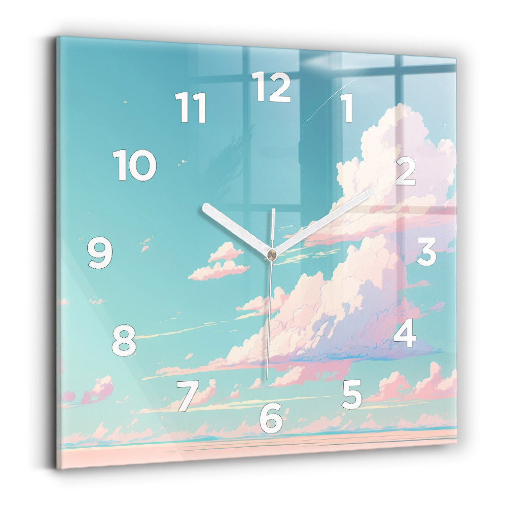 Horloge murale carrée Ciel couleur pastel