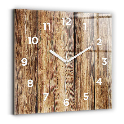 Horloge murale carrée Planches en bois