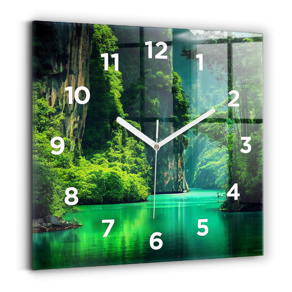 Horloge murale carrée Paysage naturel de Thaïlande