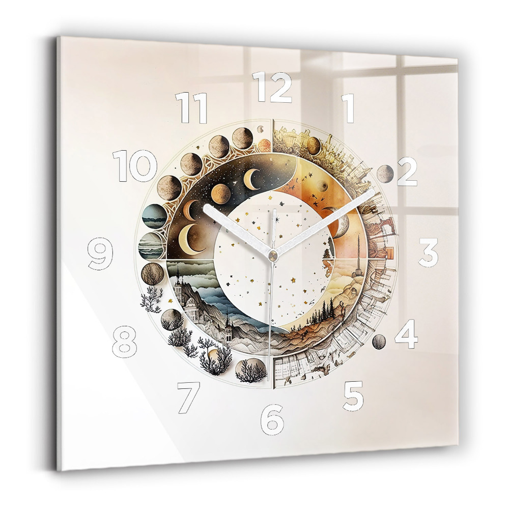 Horloge carrée en verre Horloge astronomique