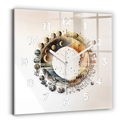 Horloge carrée en verre Horloge astronomique