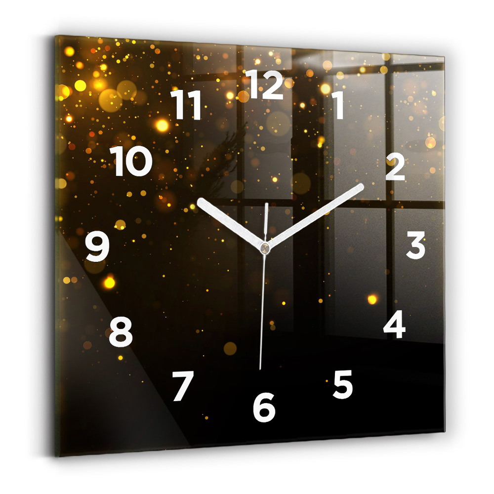 Pendule carrée en verre Pollen doré