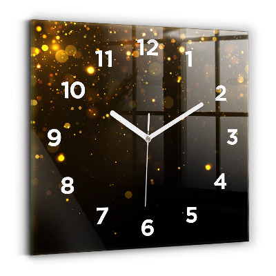 Pendule carrée en verre Pollen doré