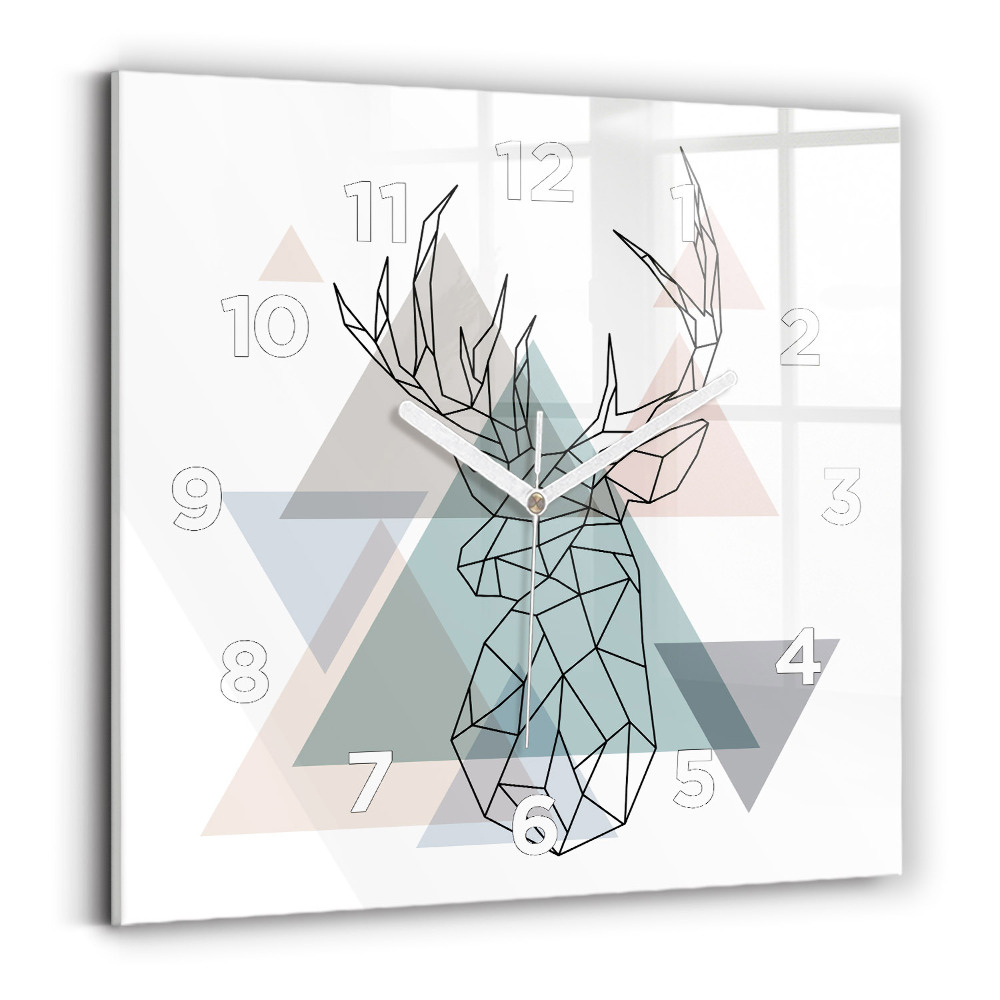 Pendule carrée en verre Renne style scandinave