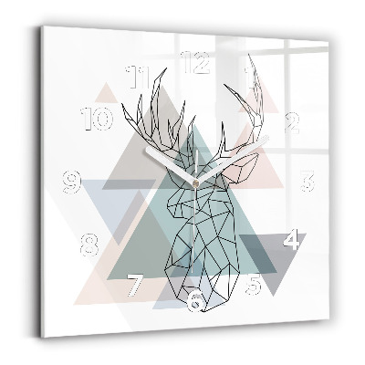 Pendule carrée en verre Renne style scandinave