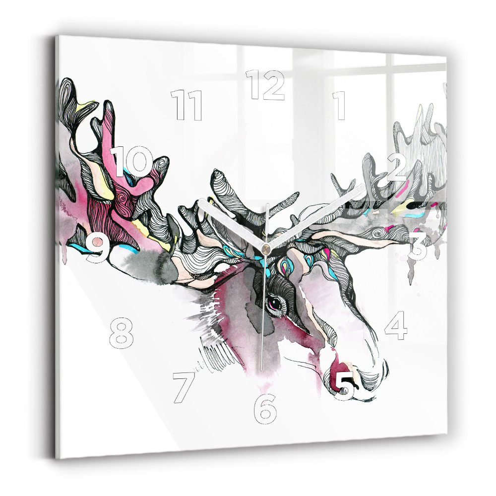 Horloge murale carrée Abstraction d'un élan