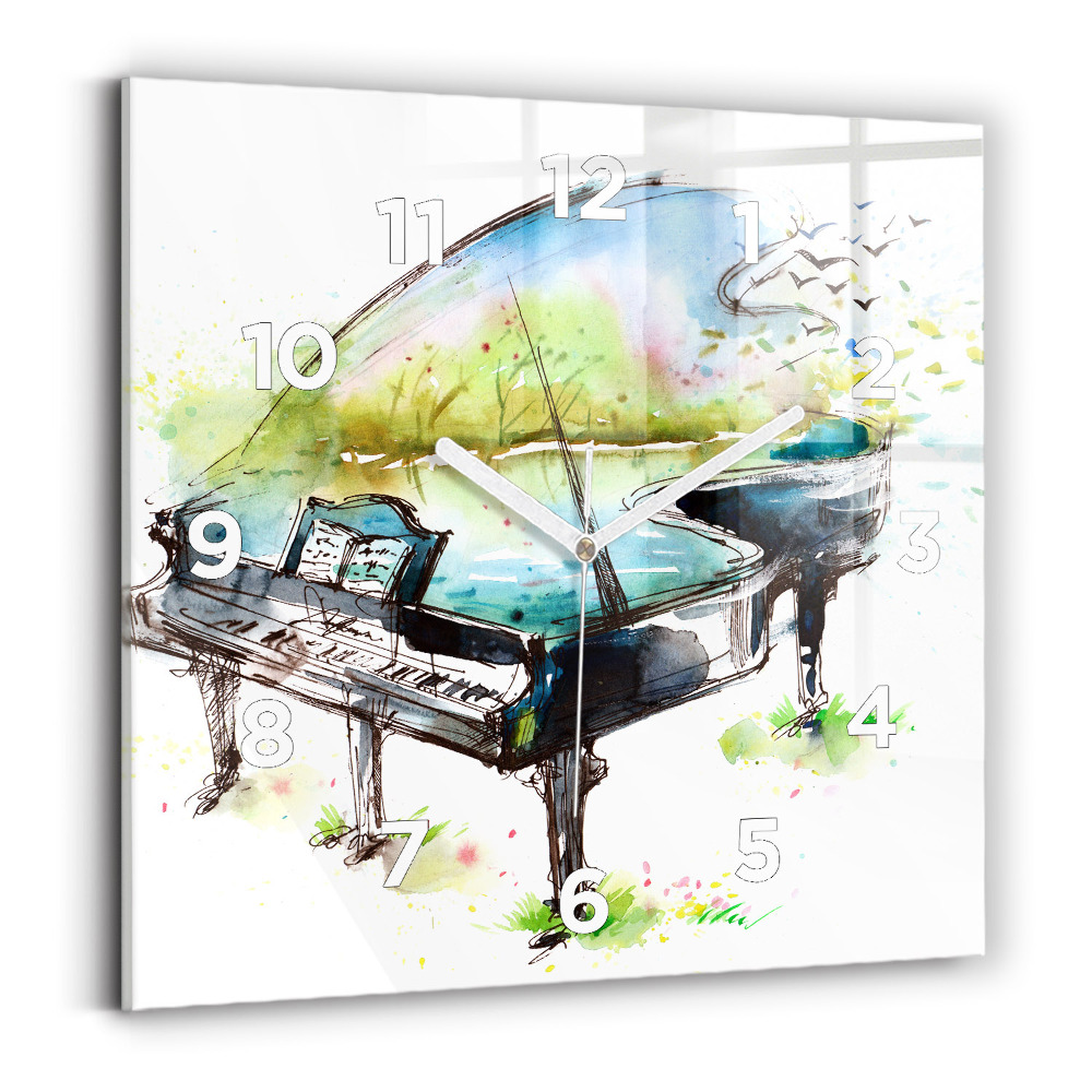 Horloge carrée en verre Illustration des 4 saisons