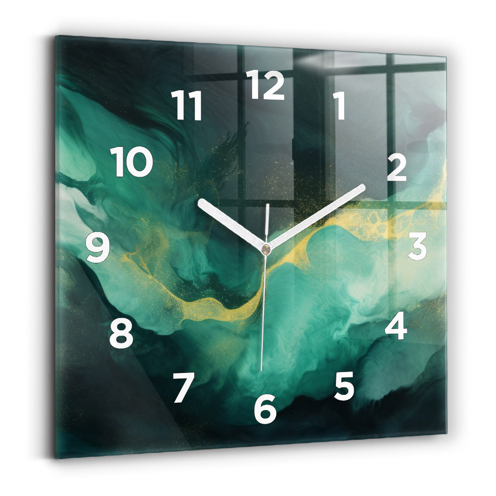 Horloge murale carrée Marbre vert
