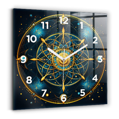 Horloge carrée en verre Horoscope