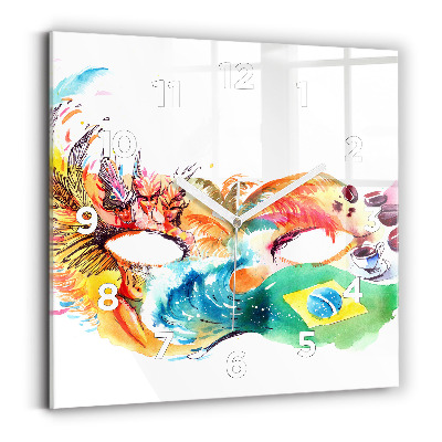 Horloge carrée en verre Culture - Drapeau du Brésil