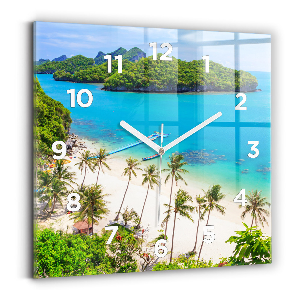 Pendule carrée en verre Parc national en Thaïlande