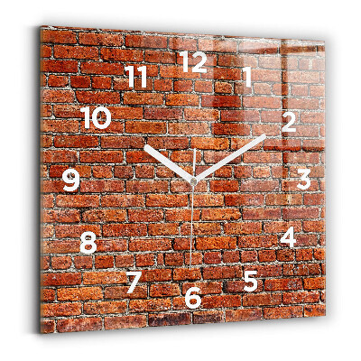 Pendule carrée en verre Vieux mur de briques