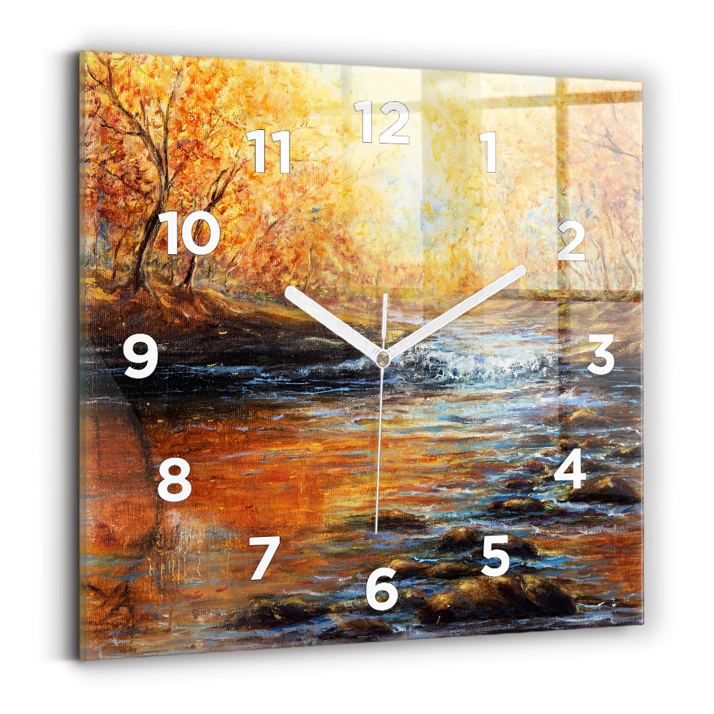 Pendule carrée en verre Beaux-arts