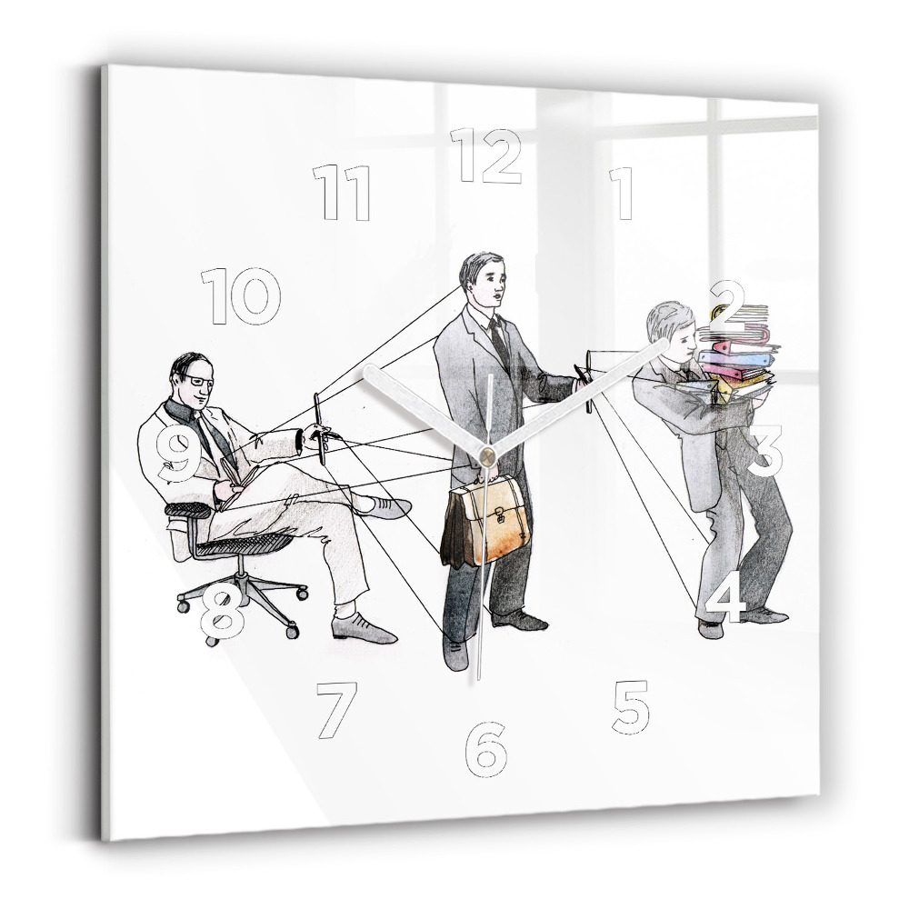 Pendule carrée en verre Personnages en marionnettes