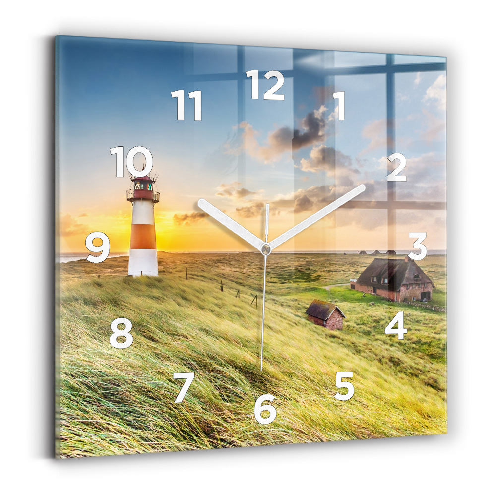 Horloge carrée en verre Phare