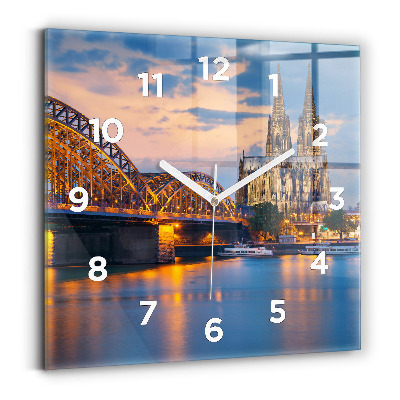 Horloge murale carrée Vue de l'hôtel de ville