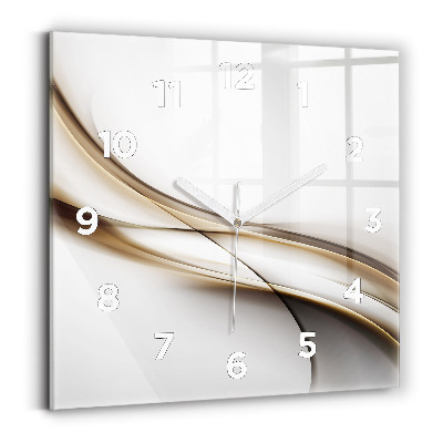 Pendule carrée en verre Lignes abstraites