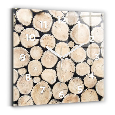 Horloge murale carrée Tronc d'arbre coupé