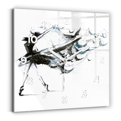 Pendule carrée en verre Femme dansant le ballet