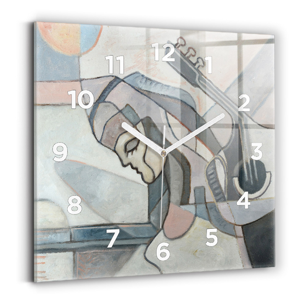 Horloge carrée en verre Peinture abstraite
