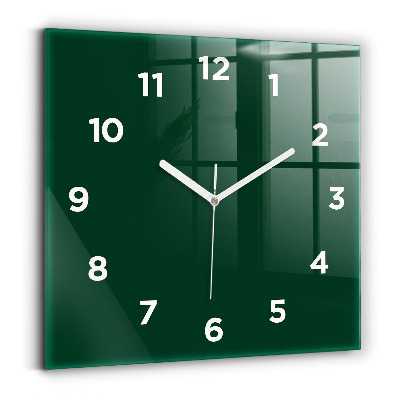 Horloge carrée en verre Couleur vert bouteille