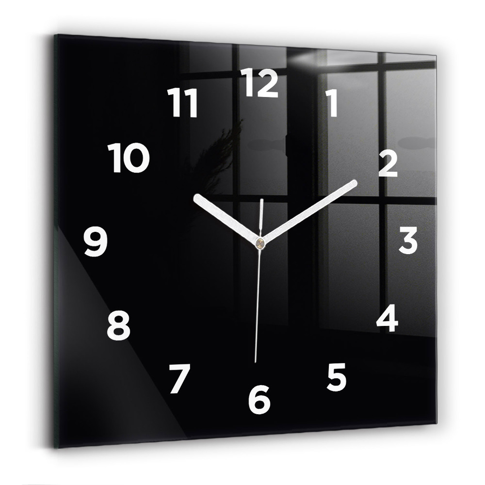 Horloge carrée en verre Noir