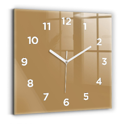 Horloge carrée en verre Beige