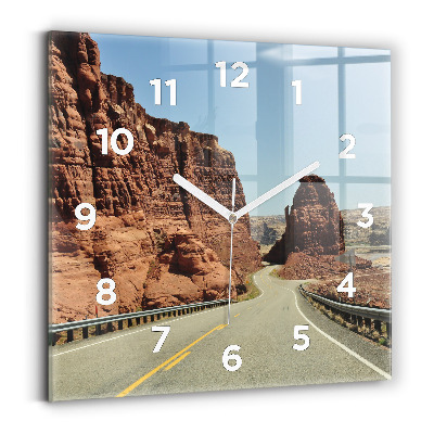 Horloge carrée en verre Route 66 aux États-Unis